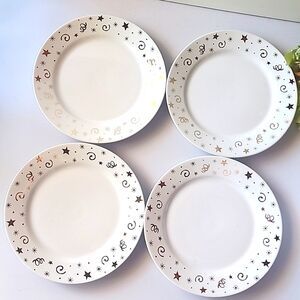 Set of 4 Pampered Chef, Salad/ Dessert Plates. Celebration Design